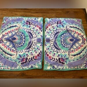 Pottery Barn PB Teen Set of 2 Quilted Cotton Standard Pillow Shams Bright Colors